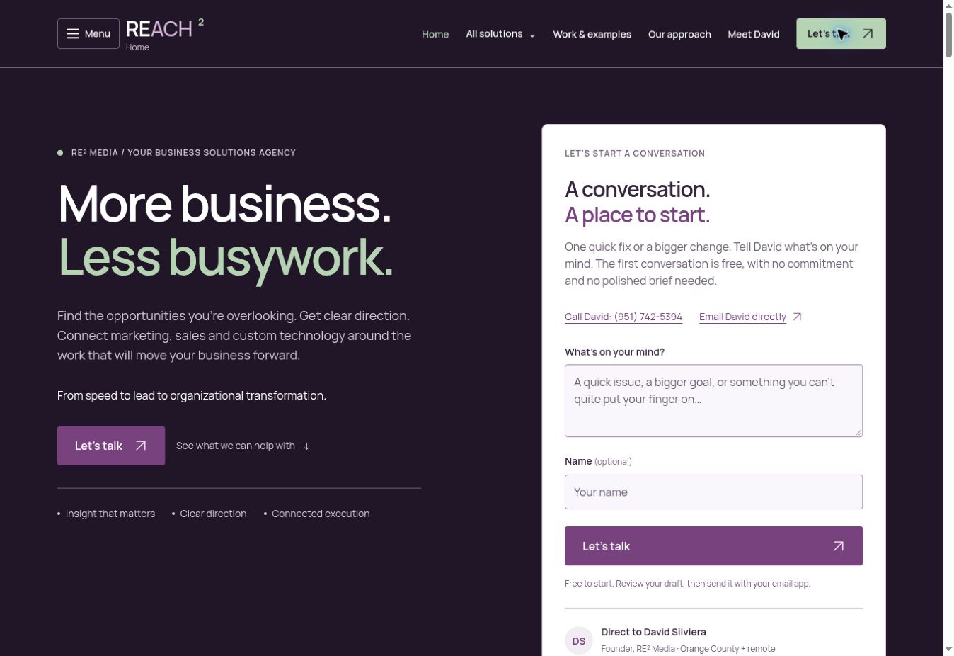 RE² Media’s own conversation-focused website